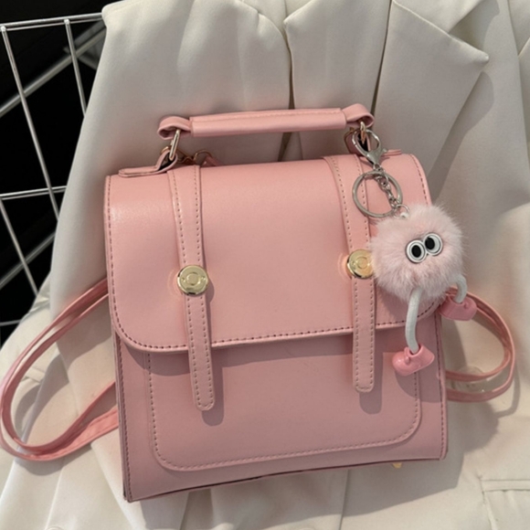 Harmony In Nature Handbags - Pink Backpack with Flap Detail